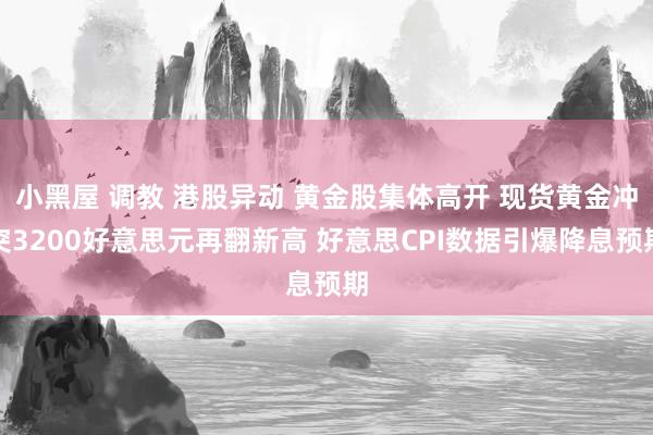 小黑屋 调教 港股异动 黄金股集体高开 现货黄金冲突3200好意思元再翻新高 好意思CPI数据引爆降息预期