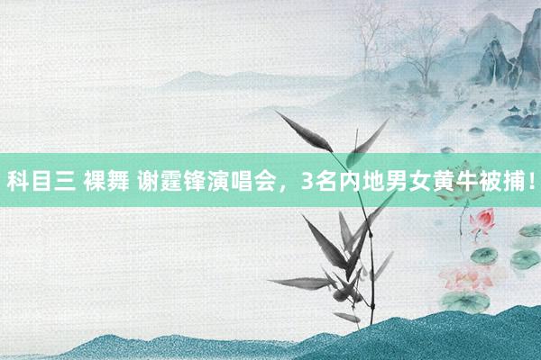 科目三 裸舞 谢霆锋演唱会，3名内地男女黄牛被捕！