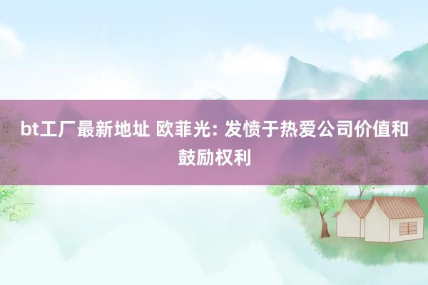 bt工厂最新地址 欧菲光: 发愤于热爱公司价值和鼓励权利