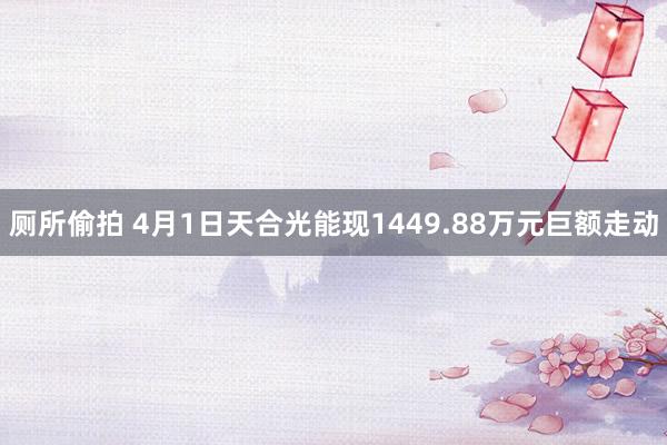 厕所偷拍 4月1日天合光能现1449.88万元巨额走动