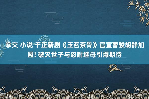 拳交 小说 于正新剧《玉茗茶骨》官宣曹骏胡静加盟! 破灭世子与忍耐继母引爆期待